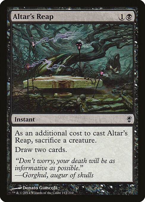 Altar's Reap, carta Magic di tipo Instant illustrata da Donato Giancola