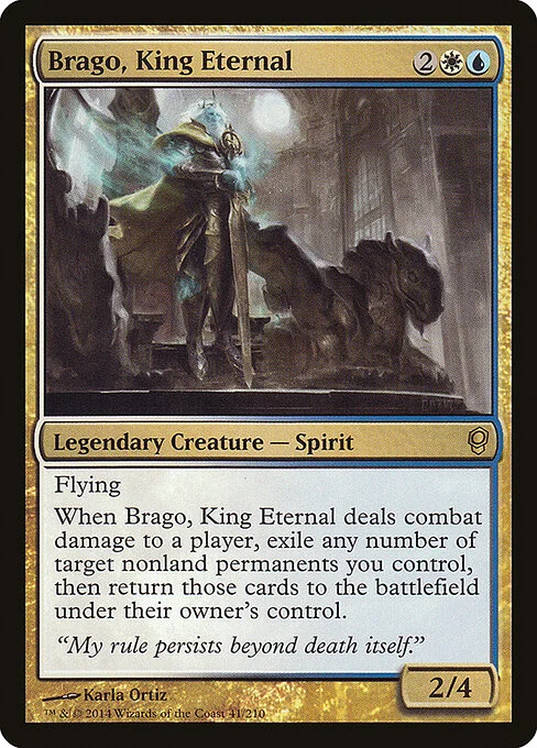 Brago, King Eternal, carta Magic di tipo Legendary Creature — Spirit Noble illustrata da Karla Ortiz