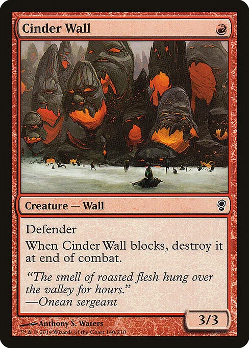 Cinder Wall, carta Magic di tipo Creature — Wall illustrata da Anthony S. Waters