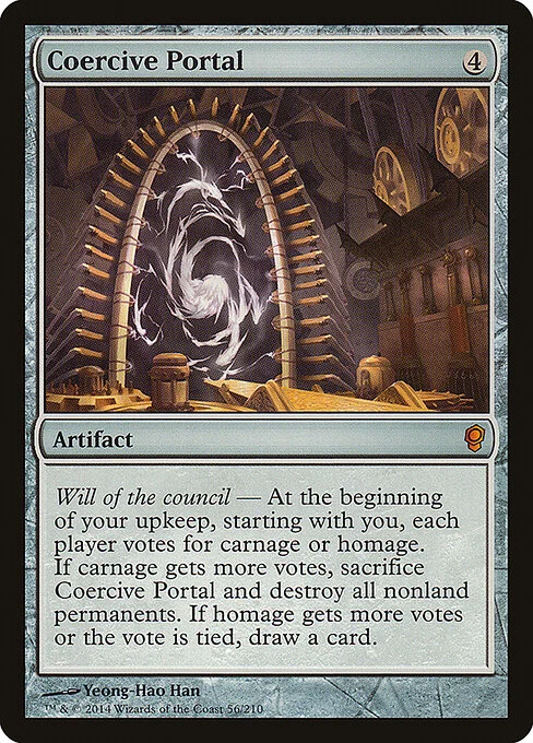 Coercive Portal, carta Magic di tipo Artifact illustrata da Yeong-Hao Han