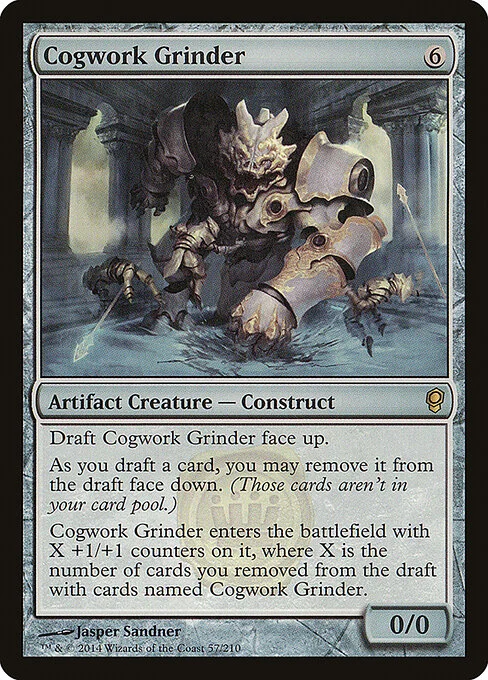 Cogwork Grinder, carta Magic di tipo Artifact Creature — Construct illustrata da Jasper Sandner