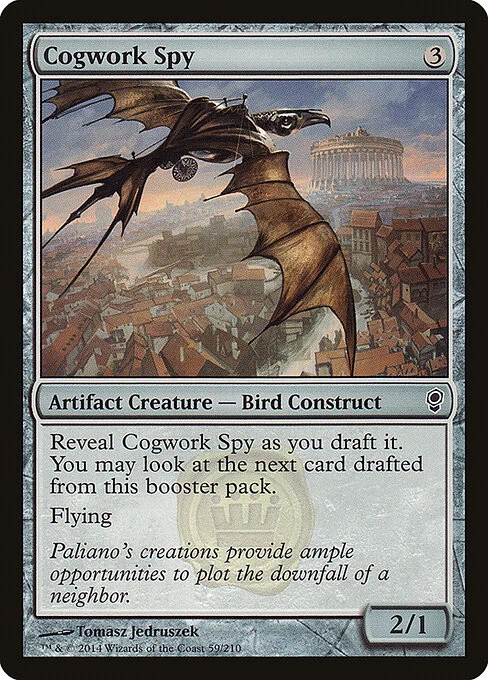 Cogwork Spy, carta Magic di tipo Artifact Creature — Bird Construct illustrata da Tomasz Jedruszek
