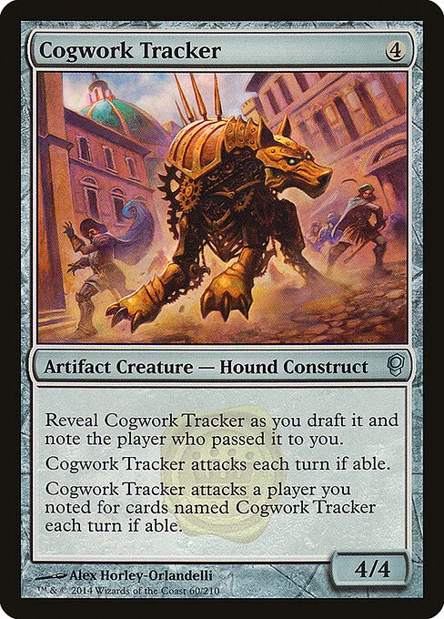 Cogwork Tracker, carta Magic di tipo Artifact Creature — Dog Construct illustrata da Alex Horley-Orlandelli
