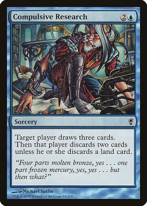 Compulsive Research, carta Magic di tipo Sorcery illustrata da Michael Sutfin