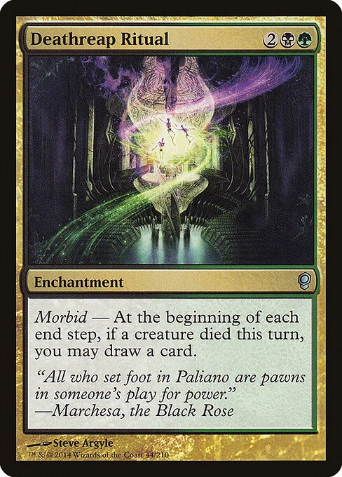 Deathreap Ritual, carta Magic di tipo Enchantment illustrata da Steve Argyle