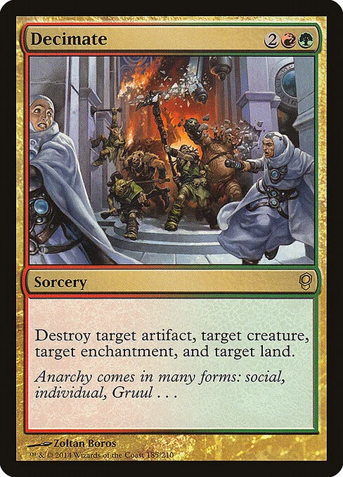 Decimate, carta Magic di tipo Sorcery illustrata da Zoltan Boros