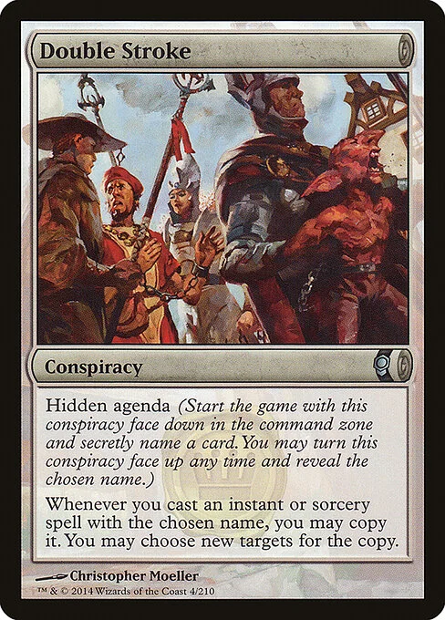 Double Stroke, carta Magic di tipo Conspiracy illustrata da Christopher Moeller
