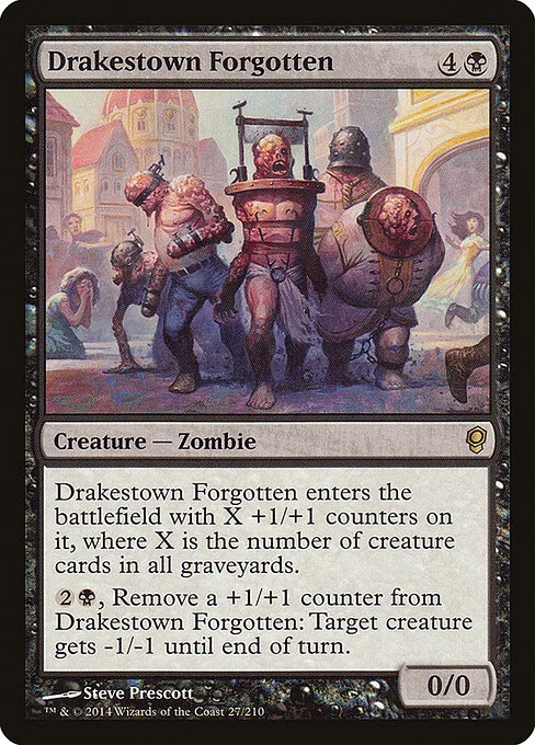 Drakestown Forgotten, carta Magic di tipo Creature — Zombie illustrata da Steve Prescott