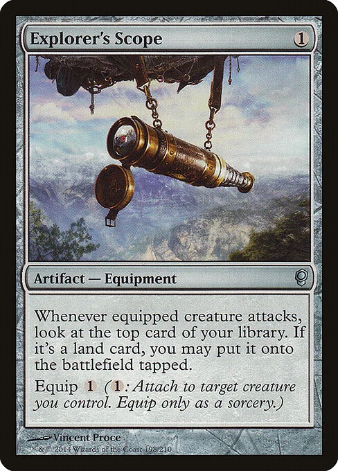Explorer's Scope, carta Magic di tipo Artifact — Equipment illustrata da Vincent Proce