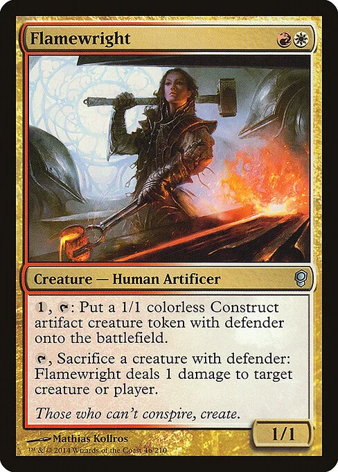 Flamewright, carta Magic di tipo Creature — Human Artificer illustrata da Mathias Kollros