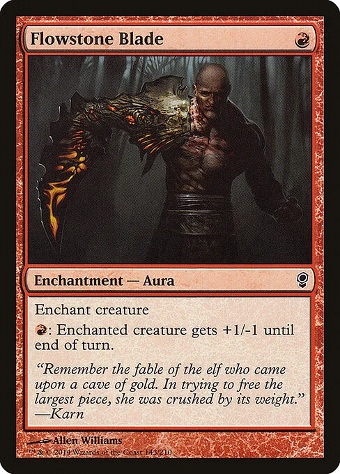 Flowstone Blade, carta Magic di tipo Enchantment — Aura illustrata da Allen Williams