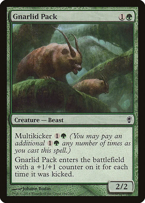 Gnarlid Pack, carta Magic di tipo Creature — Beast illustrata da Johann Bodin