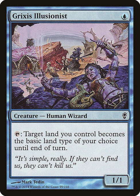 Grixis Illusionist, carta Magic di tipo Creature — Human Wizard illustrata da Mark Tedin