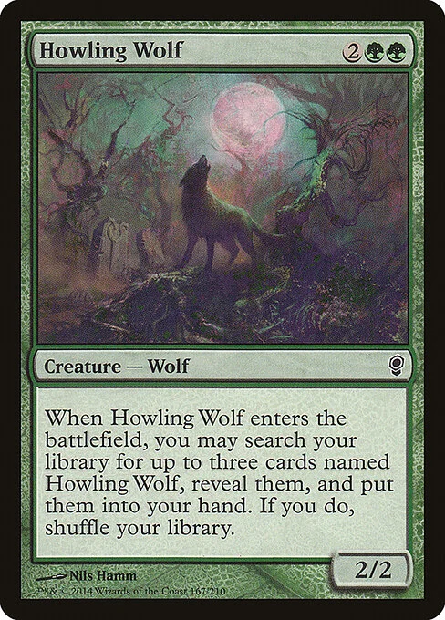 Howling Wolf, carta Magic di tipo Creature — Wolf illustrata da Nils Hamm