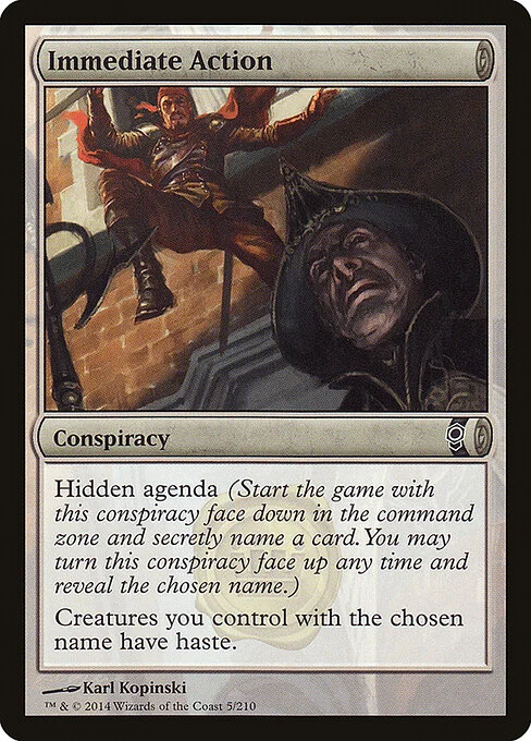 Immediate Action, carta Magic di tipo Conspiracy illustrata da Karl Kopinski