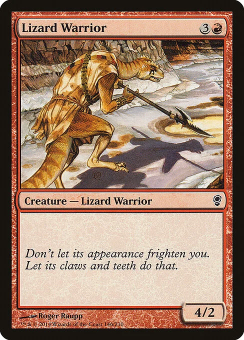 Lizard Warrior, carta Magic di tipo Creature — Lizard Warrior illustrata da Roger Raupp