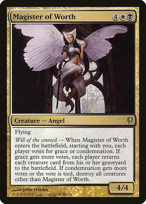 Magister of Worth, carta Magic di tipo Creature — Angel illustrata da John Stanko