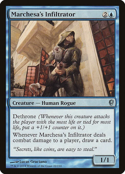 Marchesa's Infiltrator, carta Magic di tipo Creature — Human Rogue illustrata da Lucas Graciano