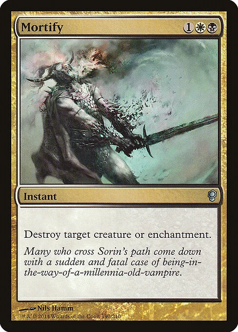 Mortify, carta Magic di tipo Instant illustrata da Nils Hamm