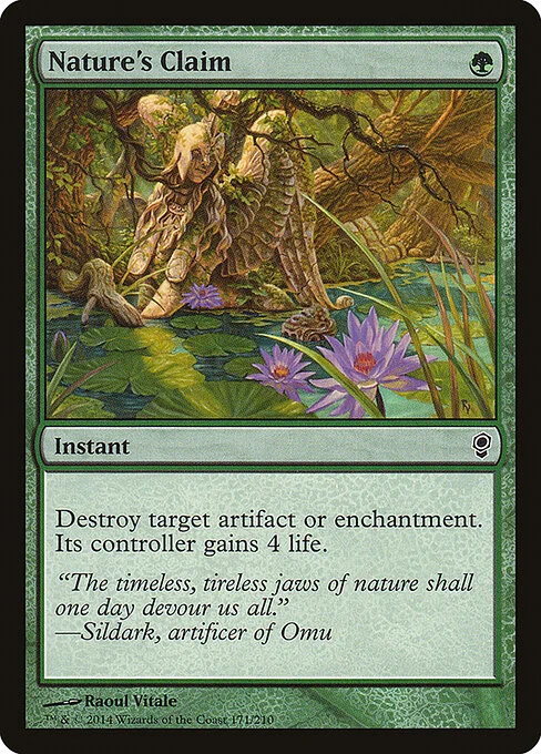 Nature's Claim, carta Magic di tipo Instant illustrata da Raoul Vitale
