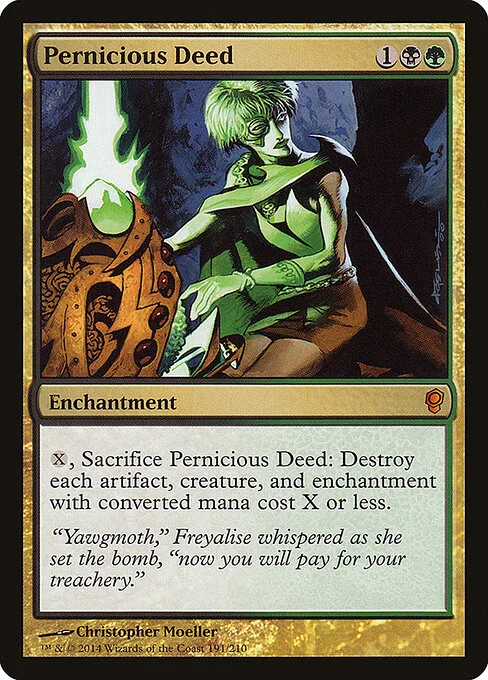 Pernicious Deed, carta Magic di tipo Enchantment illustrata da Christopher Moeller