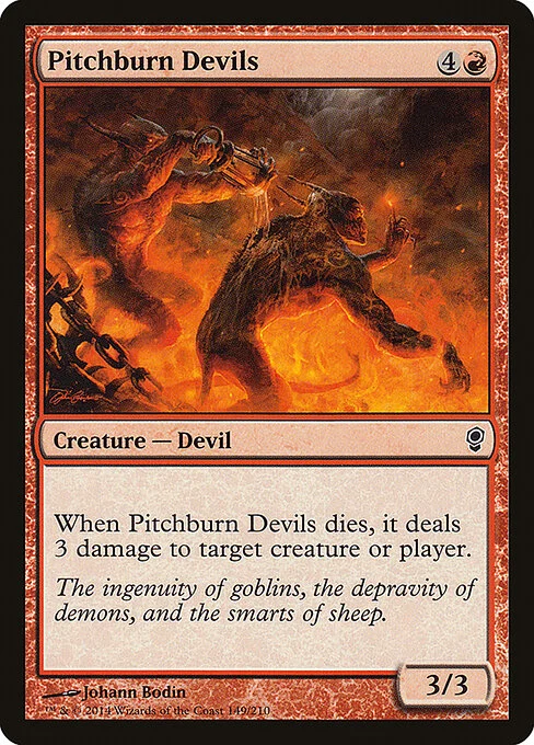 Pitchburn Devils, carta Magic di tipo Creature — Devil illustrata da Johann Bodin