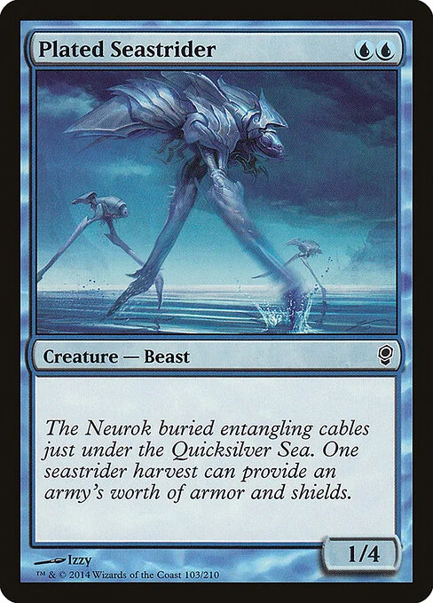 Plated Seastrider, carta Magic di tipo Creature — Beast illustrata da Izzy