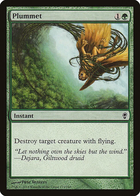 Plummet, carta Magic di tipo Instant illustrata da Pete Venters