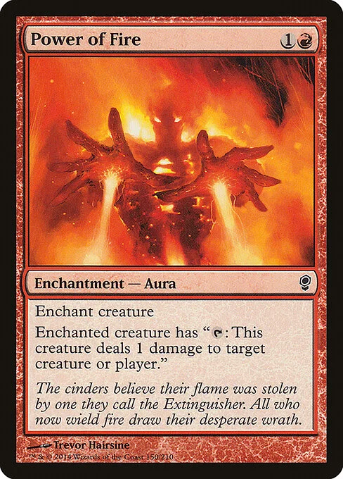 Power of Fire, carta Magic di tipo Enchantment — Aura illustrata da Trevor Hairsine