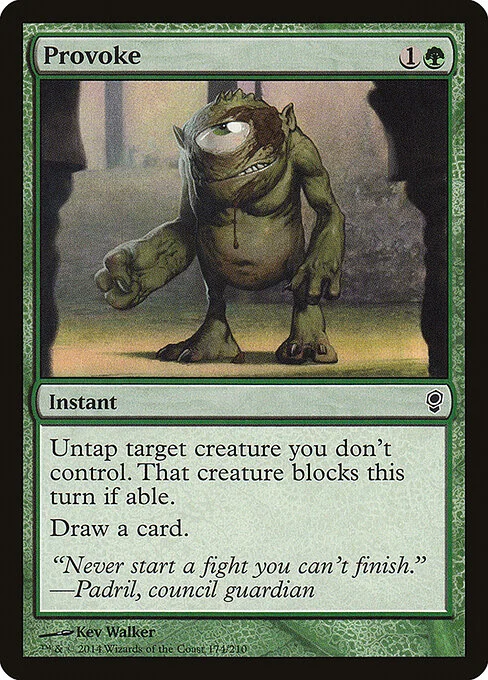 Provoke, carta Magic di tipo Instant illustrata da Kev Walker