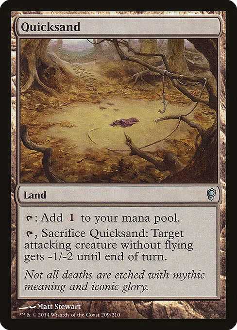 Quicksand, carta Magic di tipo Land illustrata da Matt Stewart