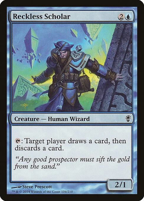 Reckless Scholar, carta Magic di tipo Creature — Human Wizard illustrata da Steve Prescott