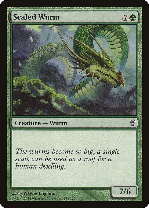 Scaled Wurm, carta Magic di tipo Creature — Wurm illustrata da Wayne England