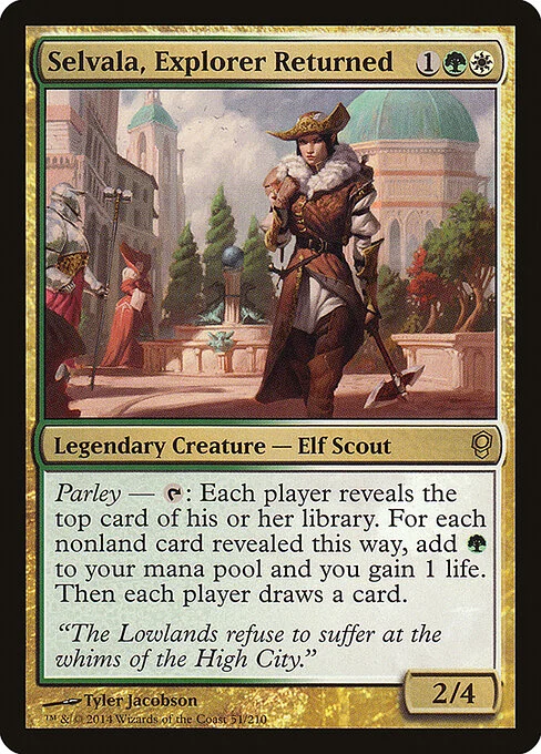 Selvala, Explorer Returned, carta Magic di tipo Legendary Creature — Elf Scout illustrata da Tyler Jacobson
