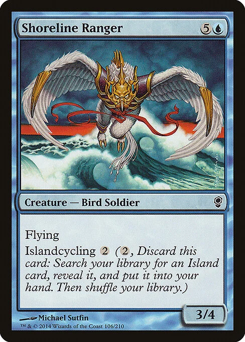 Shoreline Ranger, carta Magic di tipo Creature — Bird Soldier Ranger illustrata da Michael Sutfin
