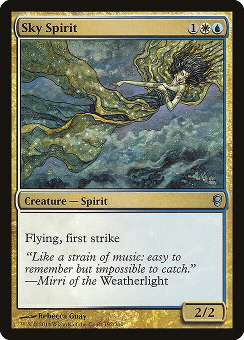 Sky Spirit, carta Magic di tipo Creature — Spirit illustrata da Rebecca Guay