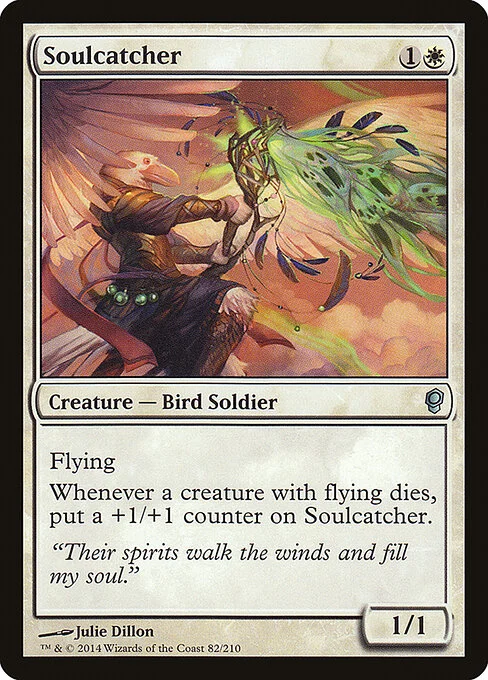 Soulcatcher, carta Magic di tipo Creature — Bird Soldier illustrata da Julie Dillon
