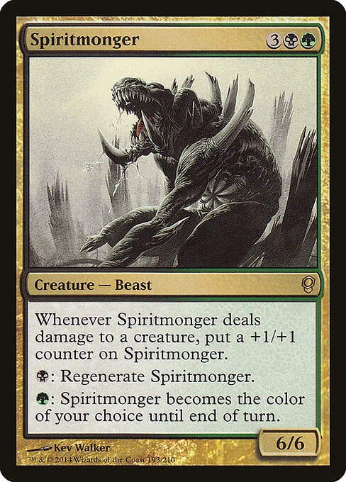 Spiritmonger, carta Magic di tipo Creature — Beast illustrata da Kev Walker