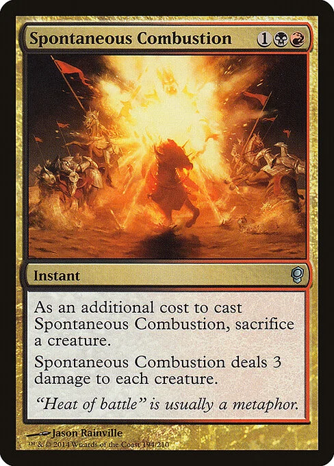 Spontaneous Combustion, carta Magic di tipo Instant illustrata da Jason Rainville