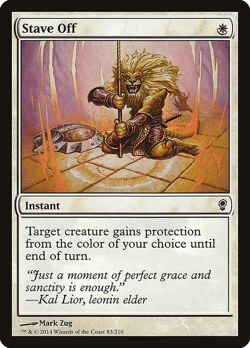 Stave Off, carta Magic di tipo Instant illustrata da Mark Zug