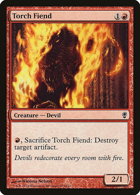 Torch Fiend, carta Magic di tipo Creature — Devil illustrata da Winona Nelson