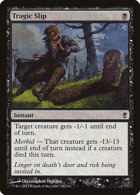 Tragic Slip, carta Magic di tipo Instant illustrata da Christopher Moeller