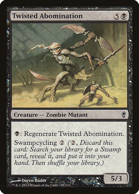 Twisted Abomination, carta Magic di tipo Creature — Zombie Mutant illustrata da Daren Bader