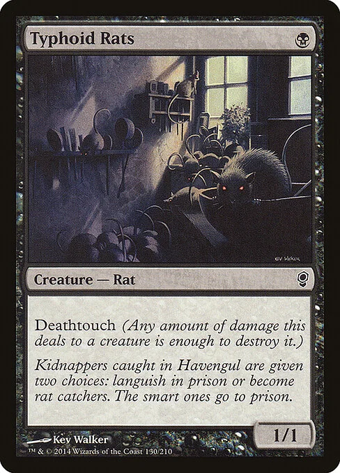 Typhoid Rats, carta Magic di tipo Creature — Rat illustrata da Kev Walker