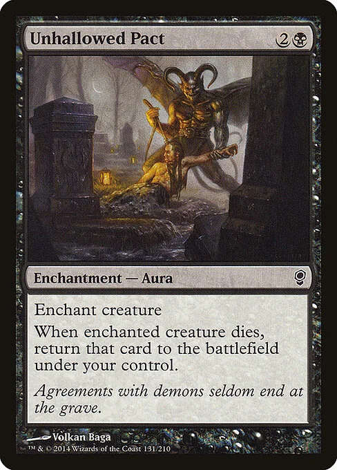 Unhallowed Pact, carta Magic di tipo Enchantment — Aura illustrata da Volkan Baǵa