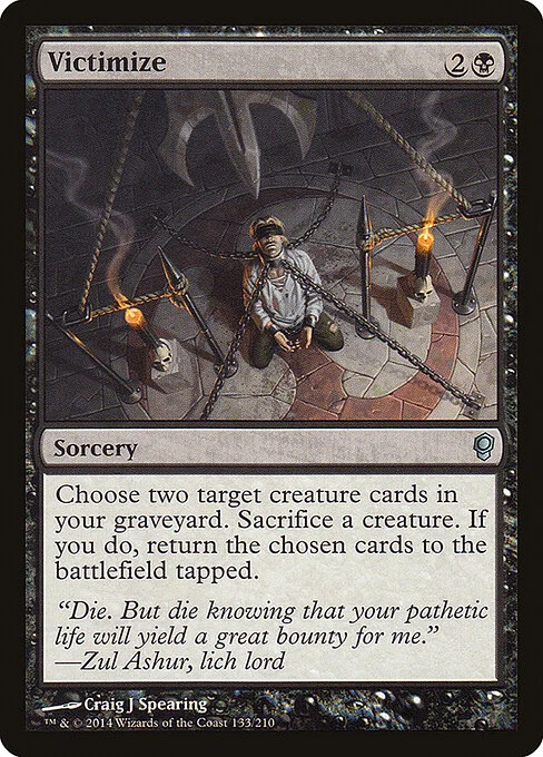 Victimize, carta Magic di tipo Sorcery illustrata da Craig J Spearing