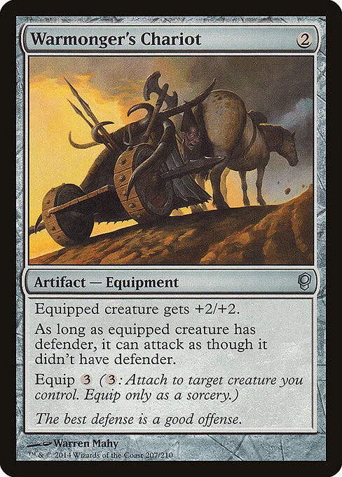 Warmonger's Chariot, carta Magic di tipo Artifact — Equipment illustrata da Warren Mahy