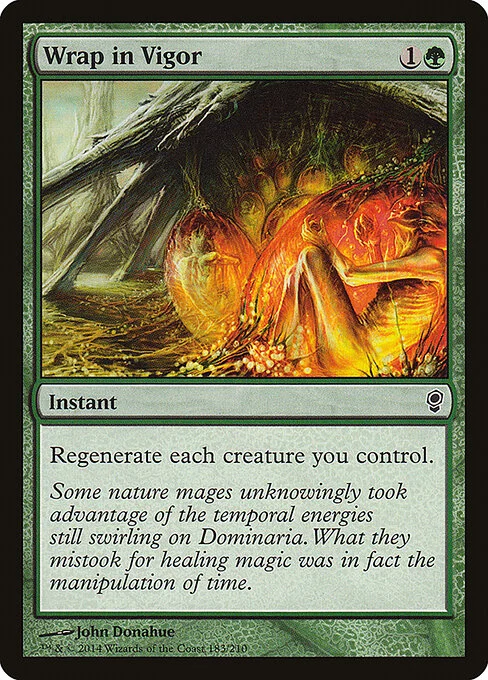 Wrap in Vigor, carta Magic di tipo Instant illustrata da John Donahue
