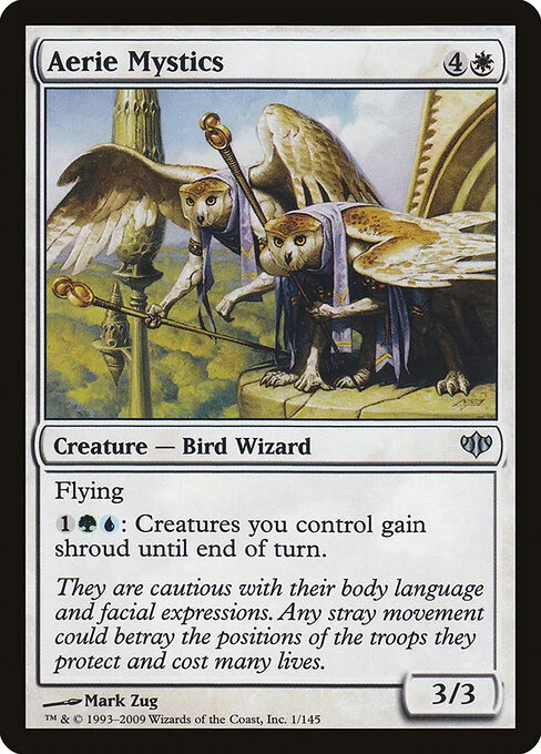 Aerie Mystics, carta Magic di tipo Creature — Bird Wizard illustrata da Mark Zug