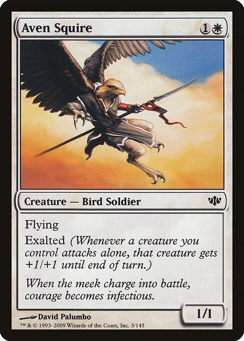 Aven Squire, carta Magic di tipo Creature — Bird Soldier illustrata da David Palumbo